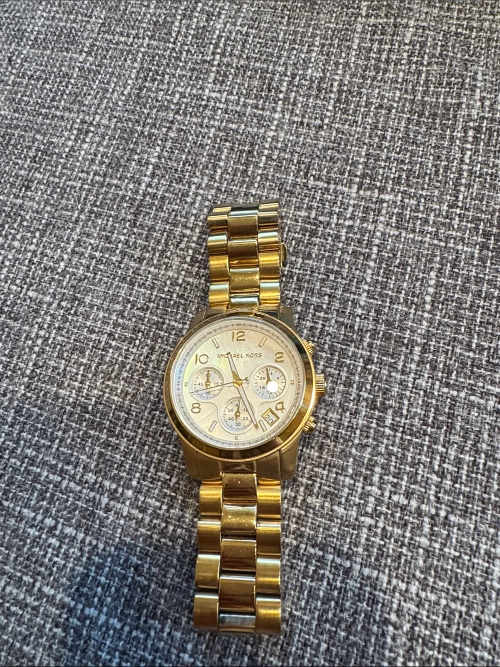 Michael Kors Gold Tone Chronograph Bracelet Watch - Shiny Gold Finish - Picture 2 of 5